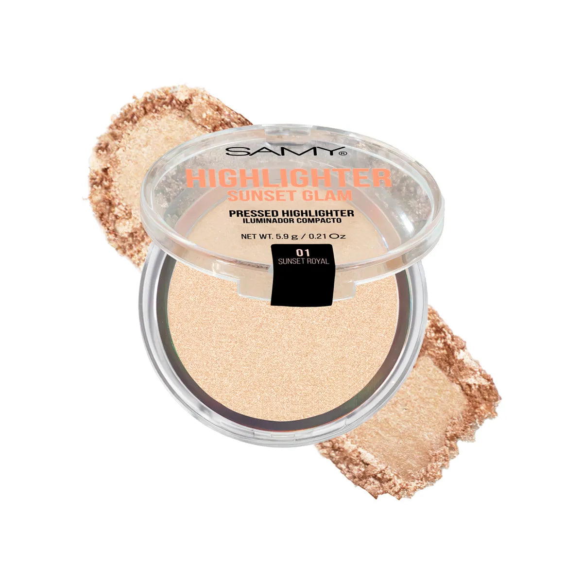 Polvo compacto iluminador Sunset Glam Samy -01