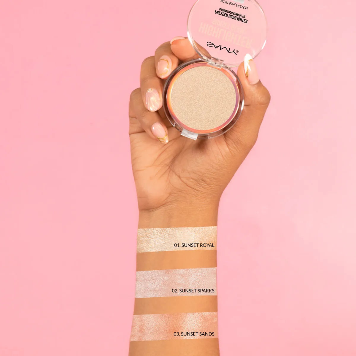 Polvo compacto iluminador Sunset Glam Samy -01