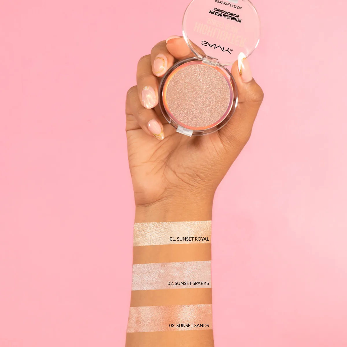 Polvo compacto iluminador Sunset Glam Samy -03