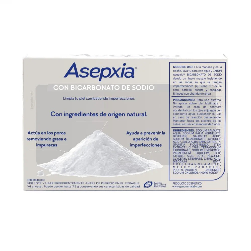 Asepxia Jabón Facial con Bicarbonato de Sodio