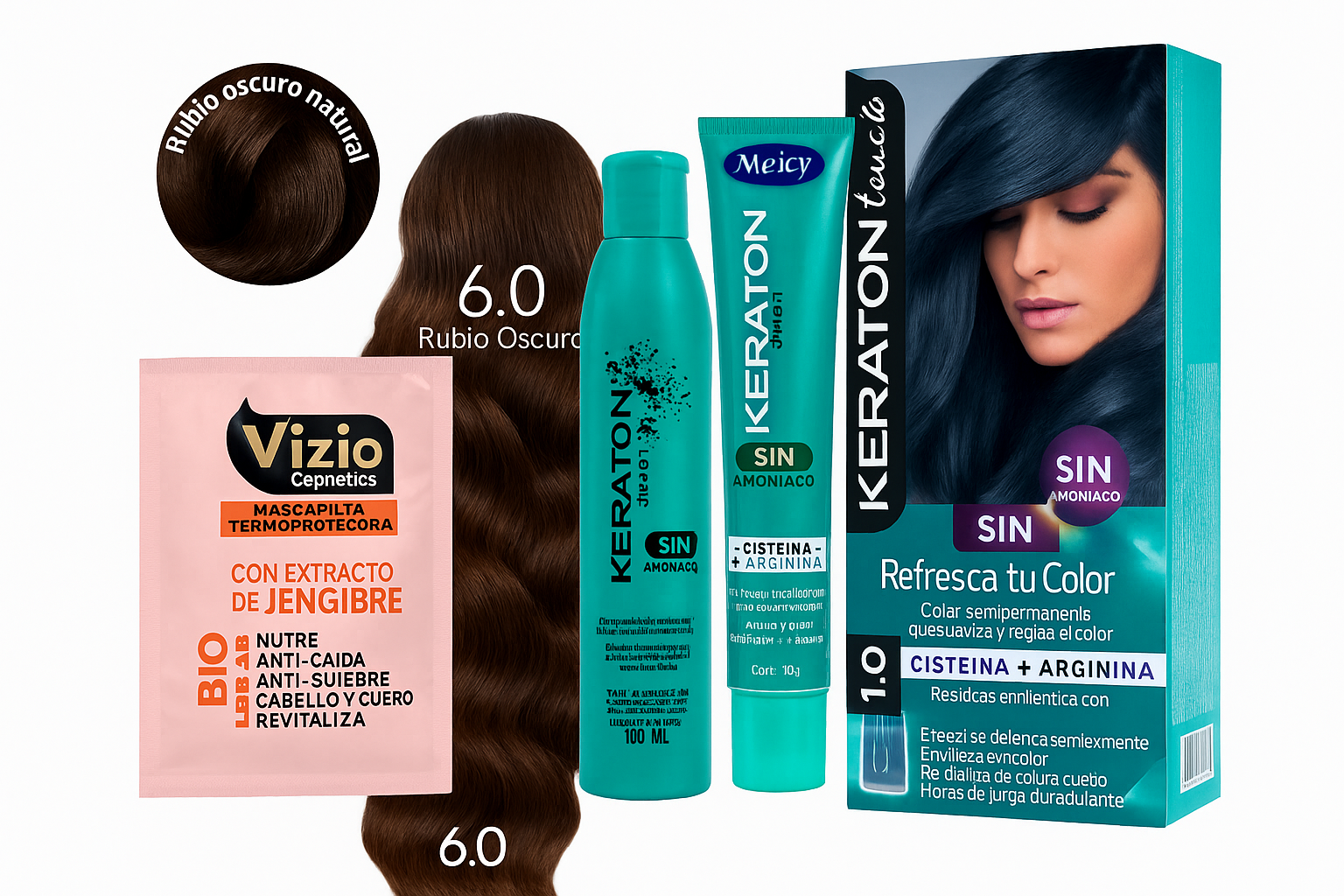 Keraton Touch Sin Amoniaco 6-0 Rubio Oscuro Natural