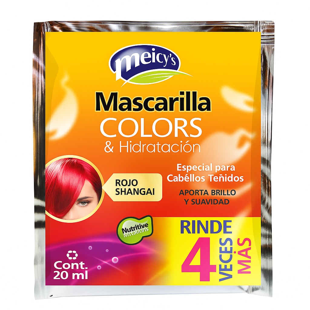 Meicy’s Mascarilla Colors & Hidratación – Rojo Shangai