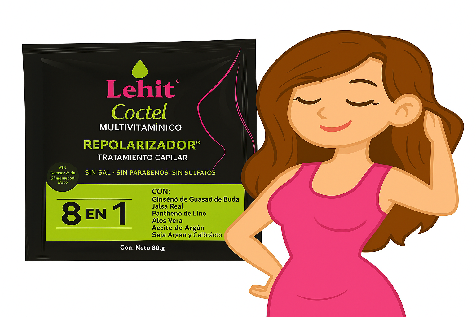 Tratamiento Capilar Coctel Multivitamínico Repolarizador Lehit X30Gr