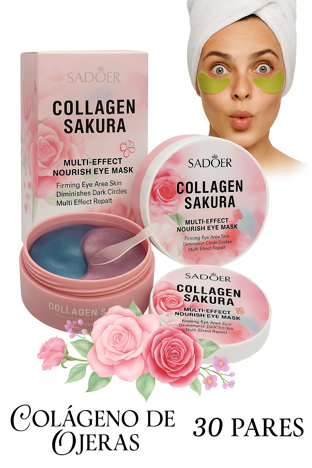 Colágeno de Ojeras SADOER Collagen Sakura - 30 Pares