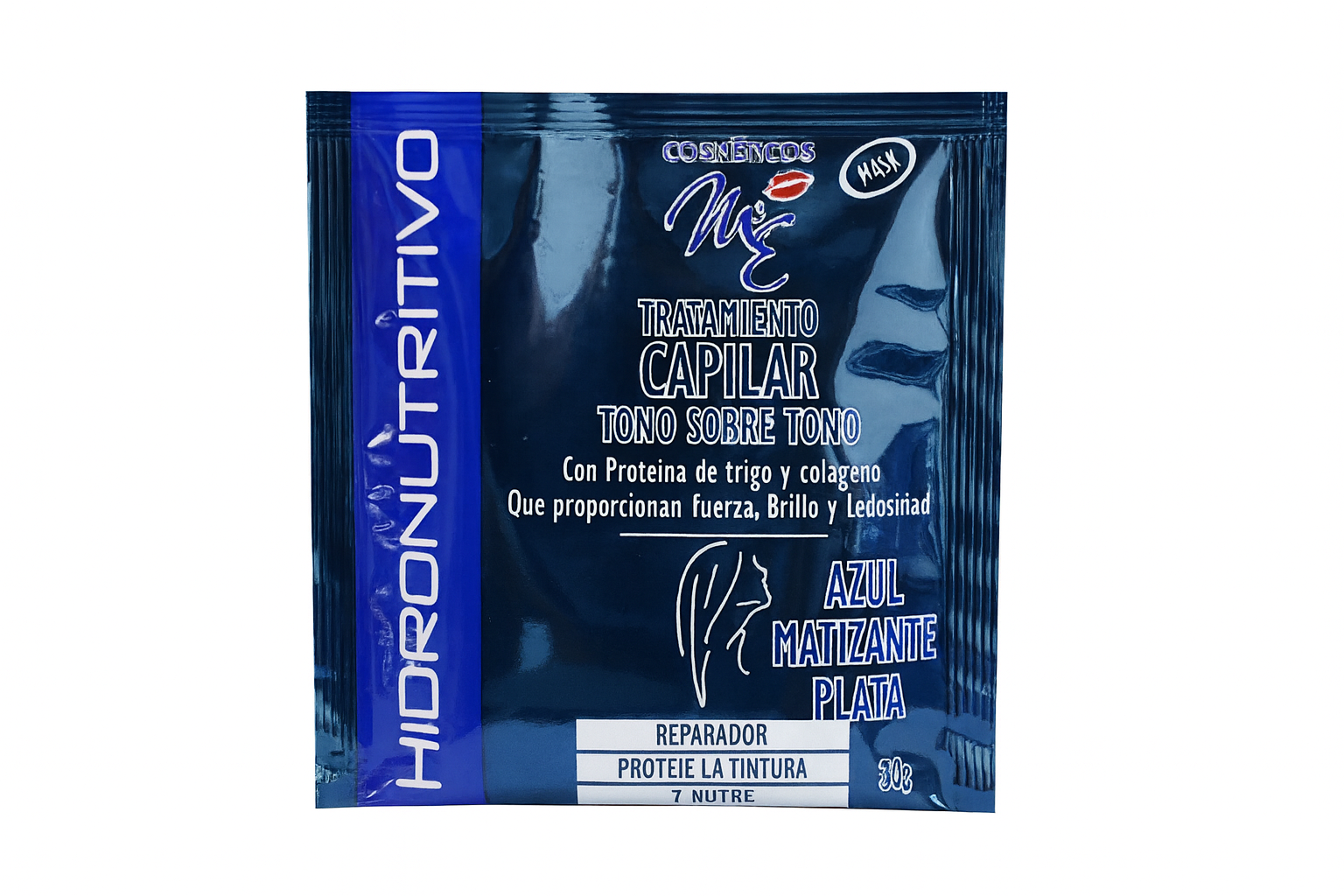 Tratamiento Capilar Hidronutritivo Azul Matizante Plata - Cosméticos ME