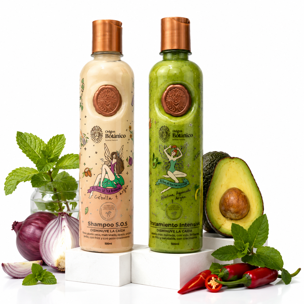 Origen Botanico Shampoo de Cebolla y Ritual Botanico Tratamiento Plex (2 Pack)