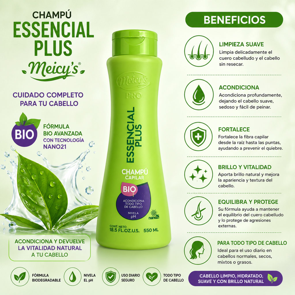Shampoo Essencial Pluss Meicy's