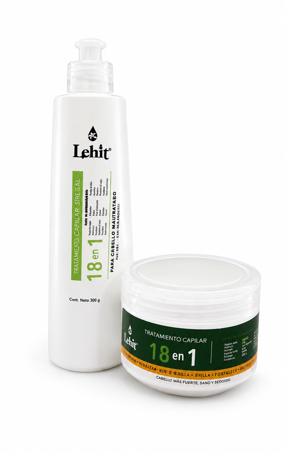 Kit Lehit Tratamiento Capilar 18 en 1 + Shampoo Sin Sal 18 en 1