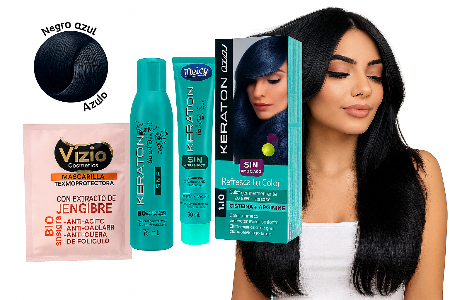 Keraton Touch Sin Amoniaco 1-10 Negro Azul