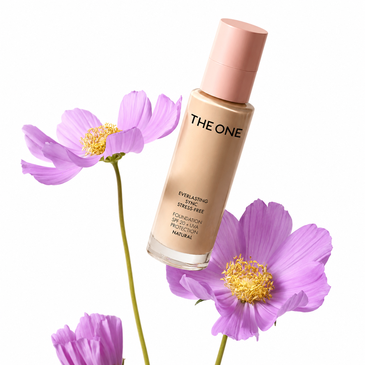 Soft Sand - Base de Maquillaje Stress Free Everlasting Sync FPS 20 + Protección UVA Natural THE ONE