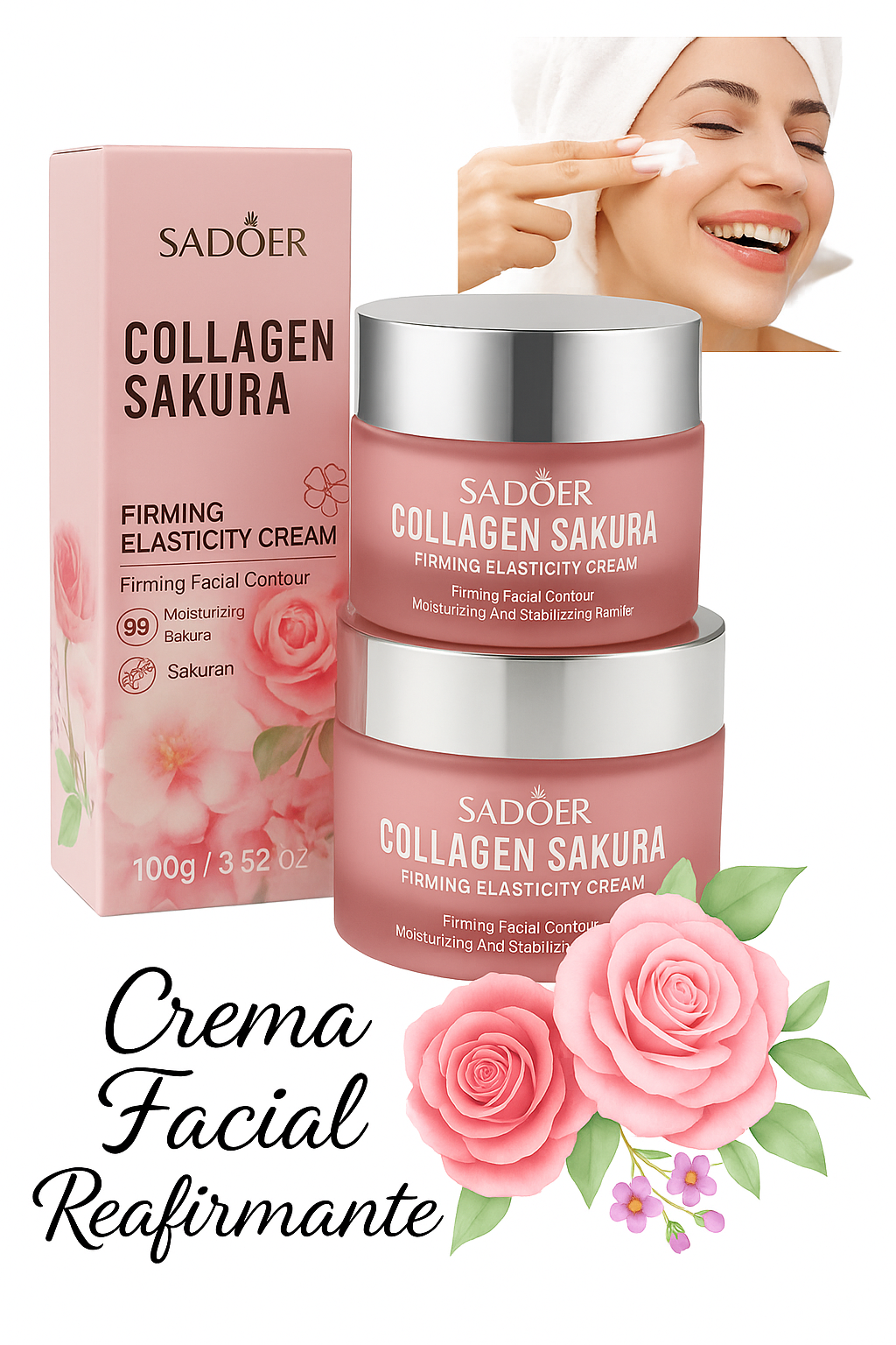 Combo Facial Reafirmante Sakura Colageno Sadoer