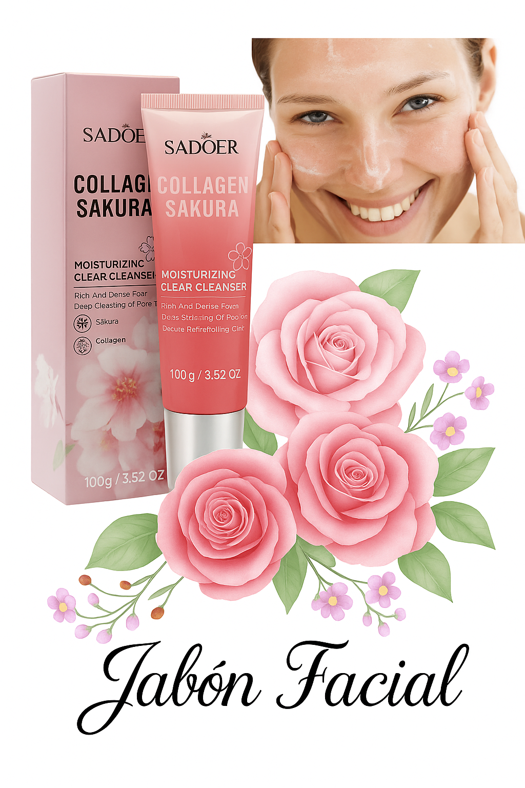 Combo Facial Reafirmante Sakura Colageno Sadoer
