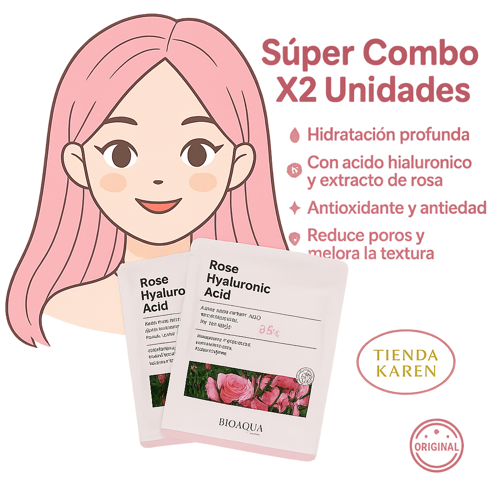 Súper Combo Bioaqua Rose Hyaluronic Acid X5 Unidades