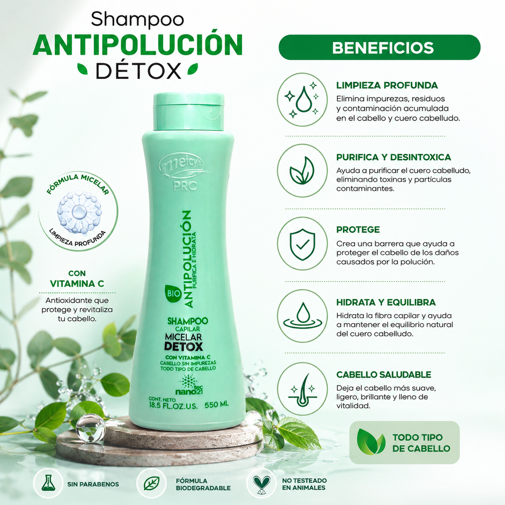 Shampoo Antipolución Détox Meicy's