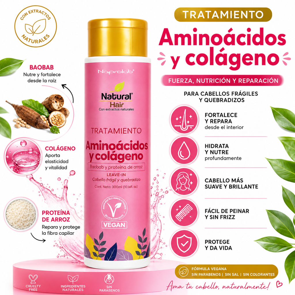 Tratamiento Aminoácidos y Colágeno - Natural  Hair