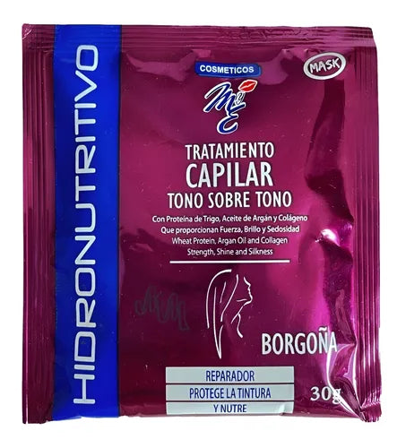 ratamiento Capilar Tono sobre Tono - Color Borgoña (M y E)