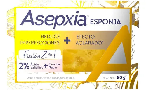 Asepxia Jabón Esponja Fusión 2 en 1