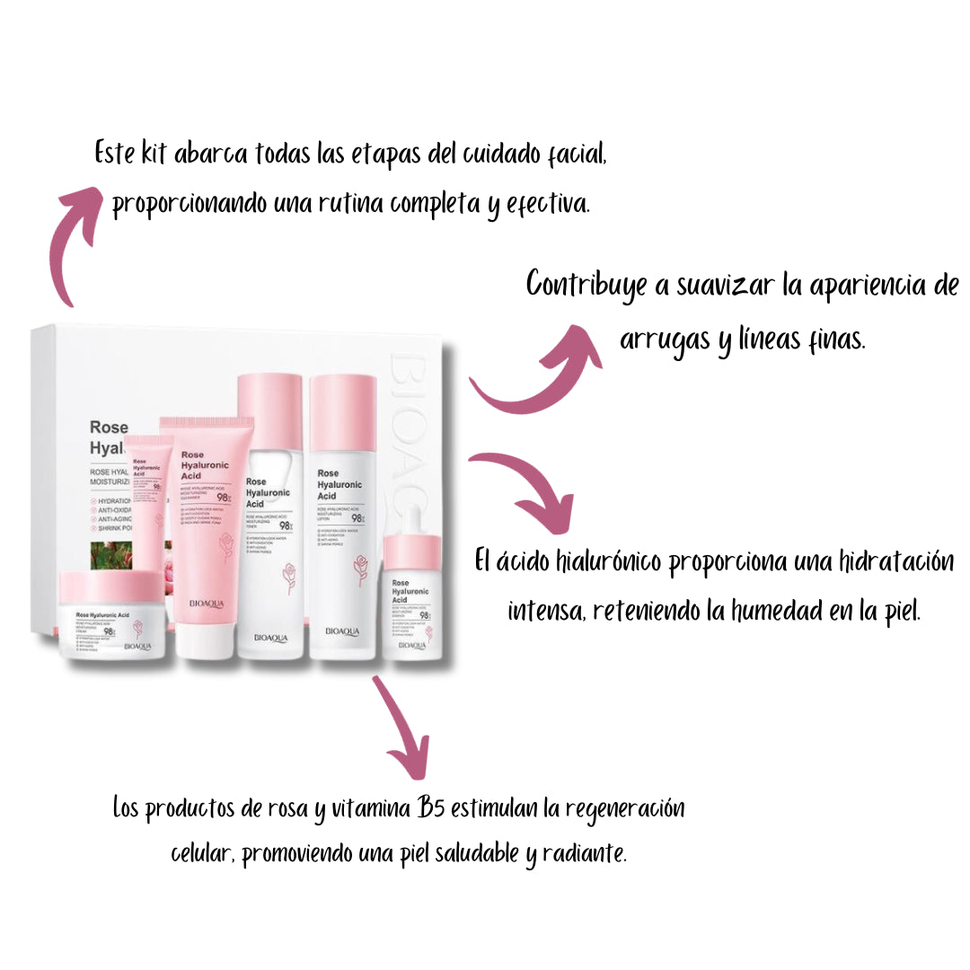 Kit Facial Hialuronico Rosas Bioaqua