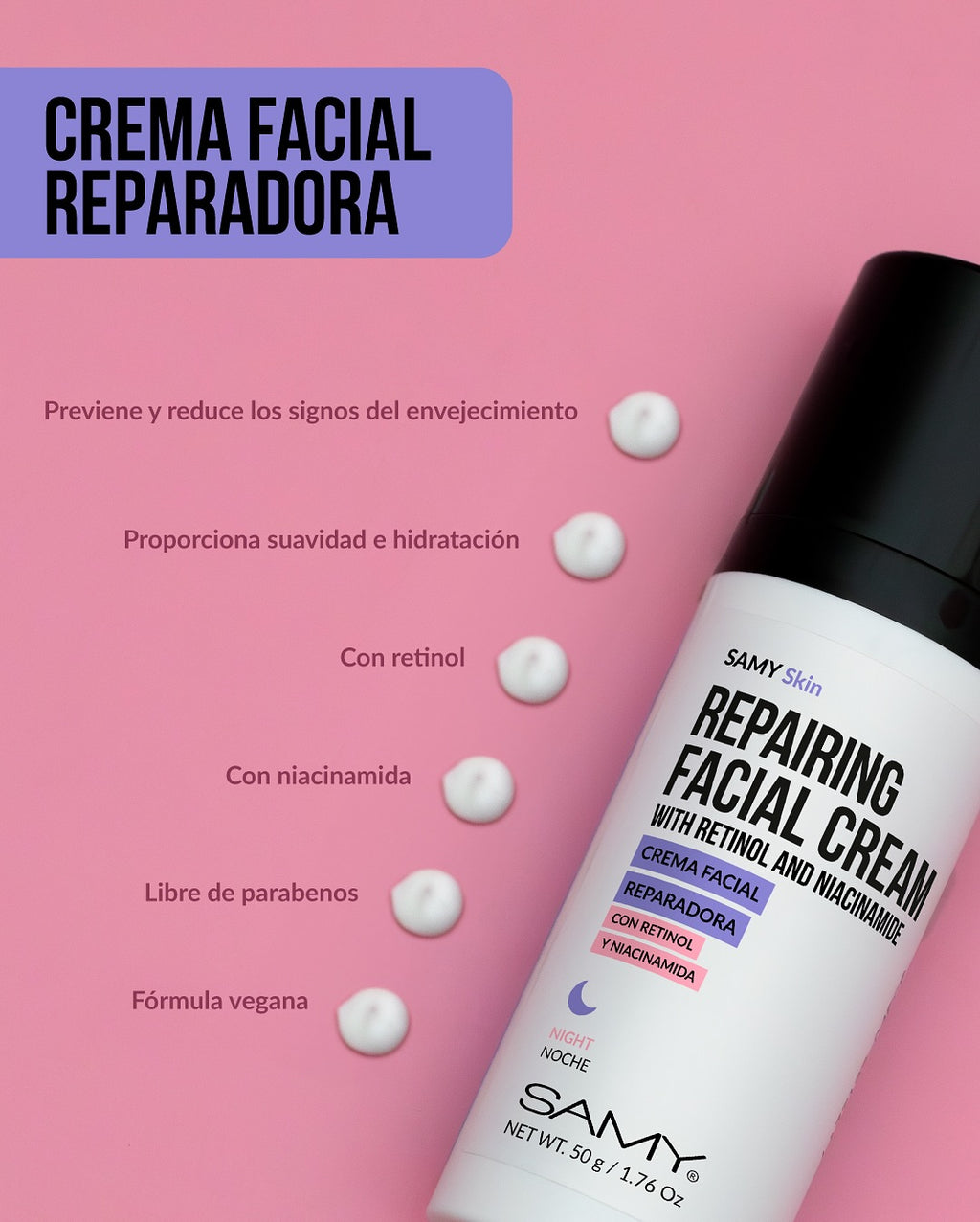 Crema Facial Reparadora Samy