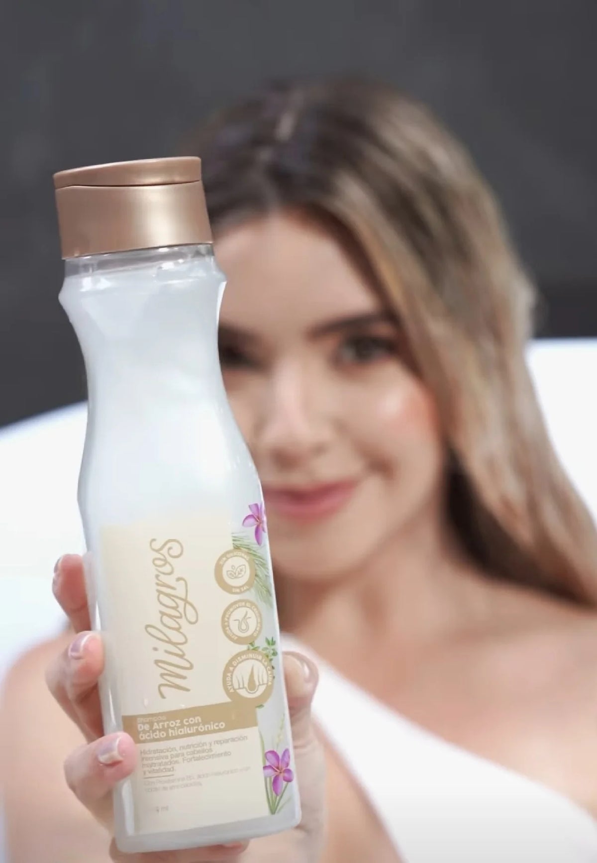 Shampoo Milagros Arroz y Acido Hialuronico X450Ml