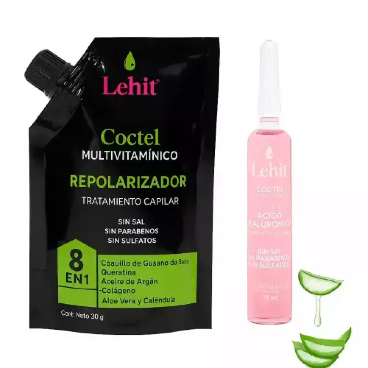 Bomba Capilar Lehit Coctel Multivitamínico X90Gr + Ampolla Ácido Hialurónico