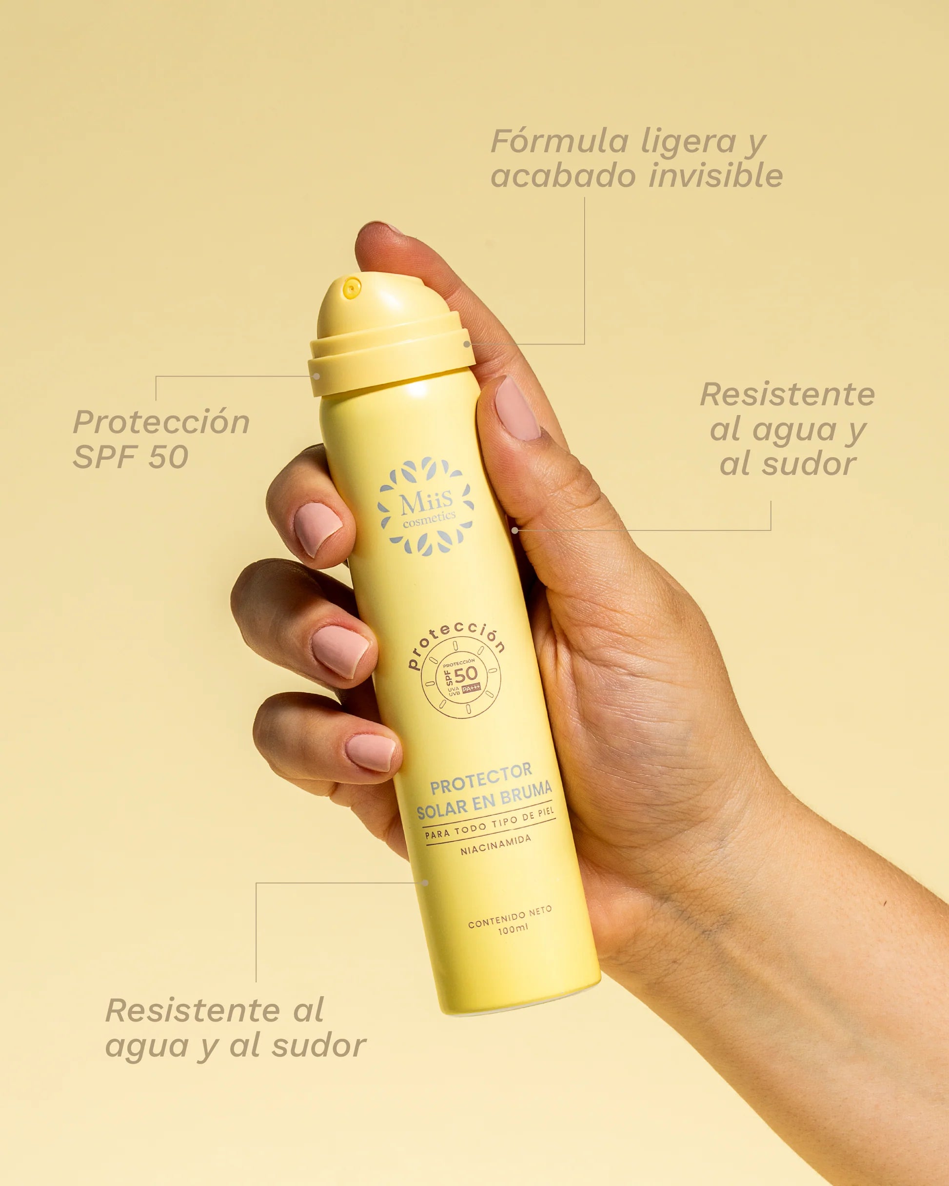 Protector solar en Bruma - Miss Cosmetics