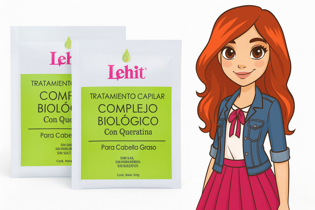 Tratamiento Capilar Complejo Biológico con Queratina Lehit – Para Cabello Graso (30 g)