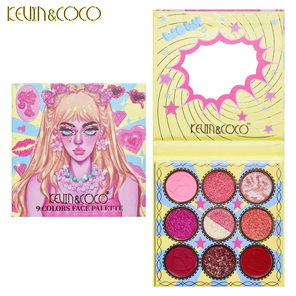 Paleta De Sombras X9 Colores Kevin & Coco Amarela