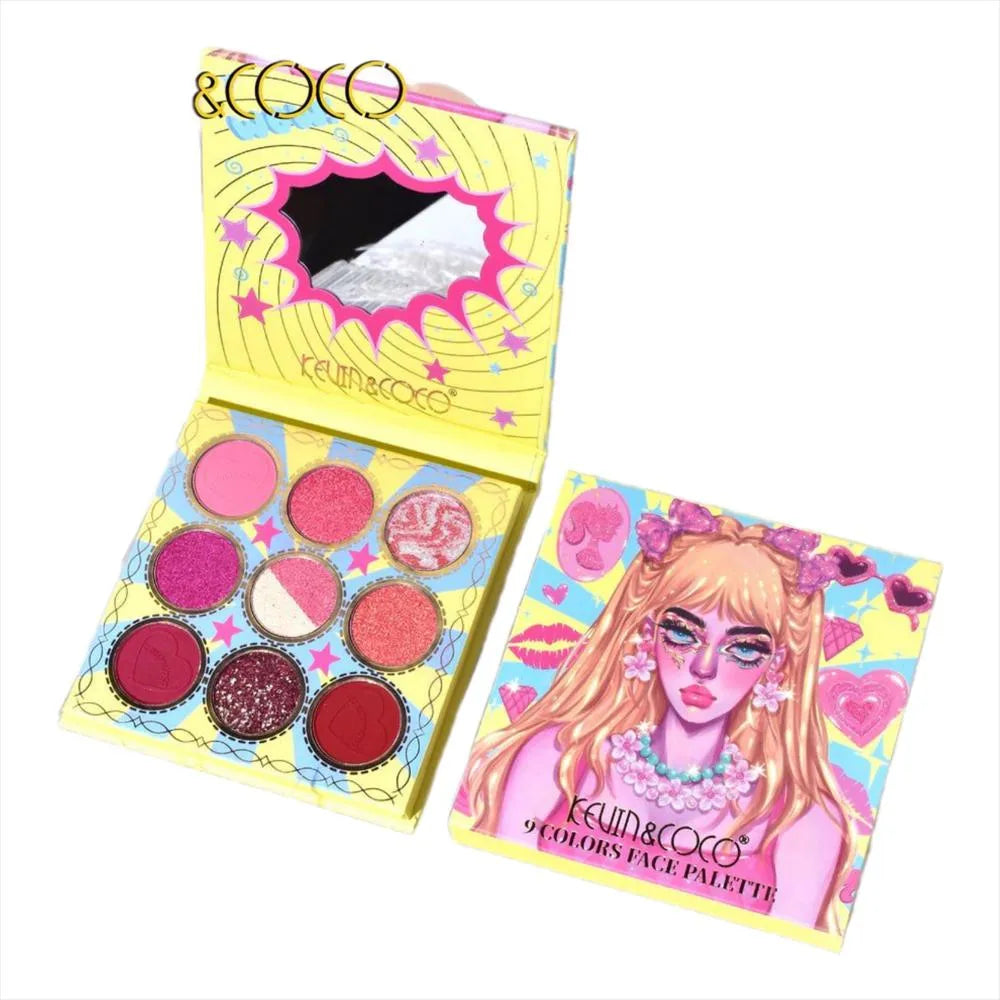 Paleta De Sombras X9 Colores Kevin & Coco Amarela