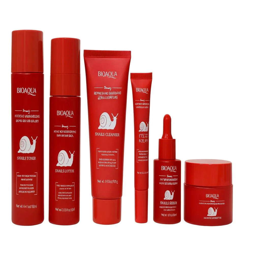 Set De Cuidado Facial De Baba De Caracol Bioaqua X6 Piezas Reafirmante E Hidratante