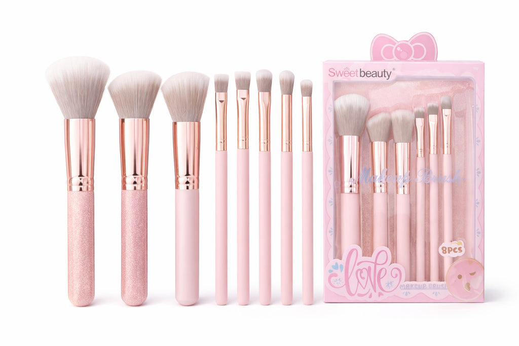 Set de Brochas Sweet Beauty Love (8 piezas)