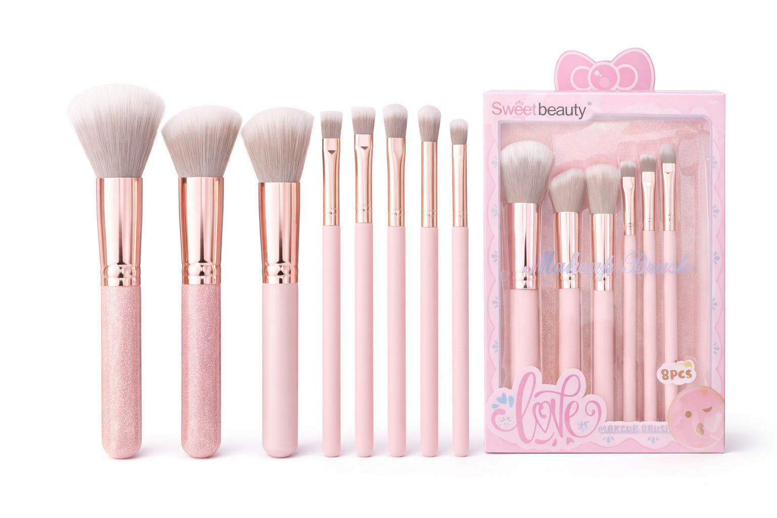 Set de Brochas Sweet Beauty Love (8 piezas)