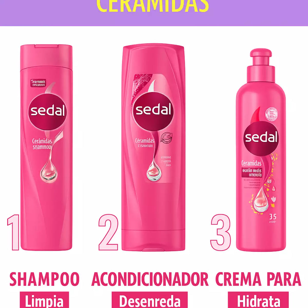 Super Kit Sedal Ceramidas Shampoo + Acondicionador + Crema de peinar