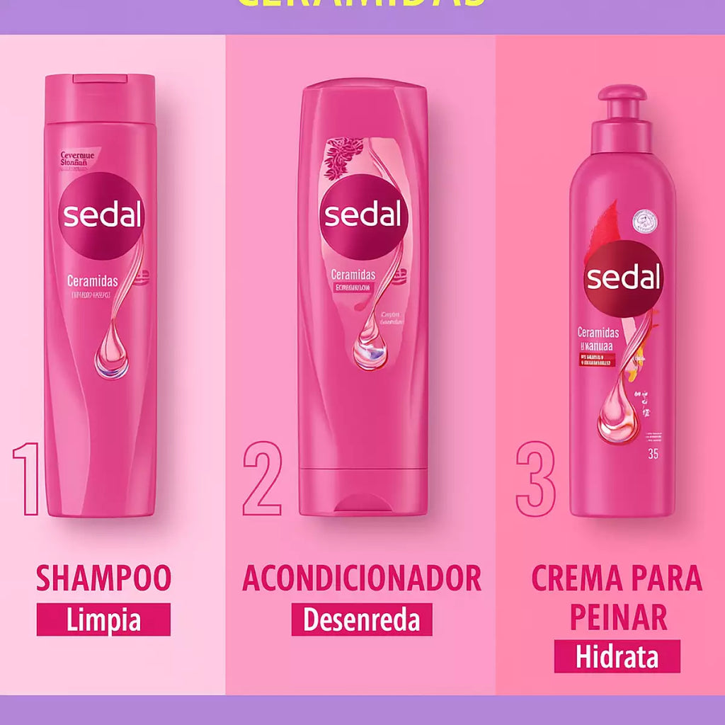 Super Kit Sedal Ceramidas Shampoo + Acondicionador + Crema de peinar