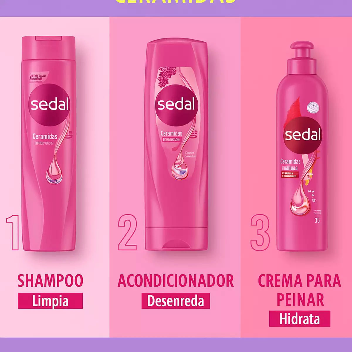 Super Kit Sedal Ceramidas Shampoo + Acondicionador + Crema de peinar