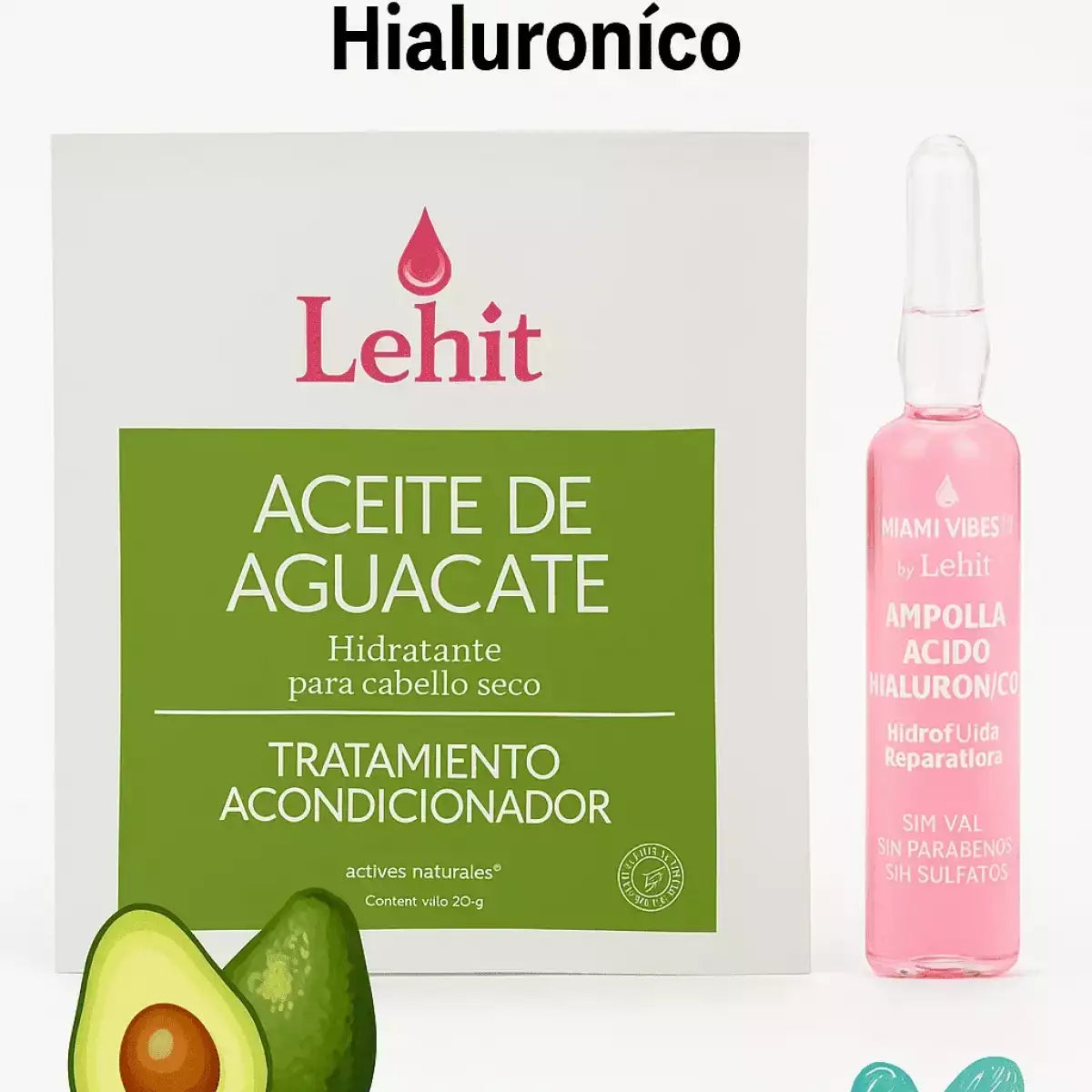 Tratamiento de Aguacate + Ampolla de Ácido Hialurónico Lehit